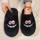 Best-selling pink bow pattern cotton slippers, Valentine's Day pink warm women's cotton slippers