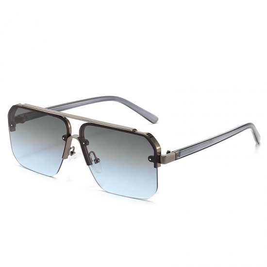 New style square-frame metal sunglasses, men and women's sun protection, half-frame sunglasses, European and American cross-border fashionable sunglasses.