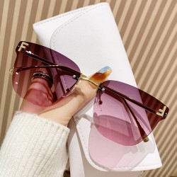 New letter F rimless metal sunglasses, beach travel and party sunglasses, cross-border fashionable women's sunglasses.