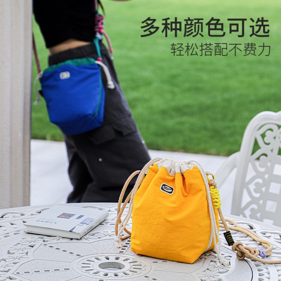 Simple time nylon waterproof mirrorless camera bag, women's SLR camera bag, drawstring crossbody storage bag, travel liner photography bag
