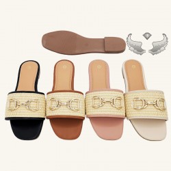 Hot selling slippers: high-quality, fashionable, hand-woven women's slippers for cross-border trade.