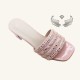 Wholesale slippers, wholesale block heels, fashionable rhinestone women's slippers