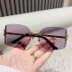 New rimless square sunglasses with trimmed edges, trendy European and American sunglasses, cross-border fashionable marine-lens small-frame sunglasses.