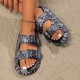 Summer casual sandals with cashew nut flower print, matching flip-flops for both indoor and outdoor use