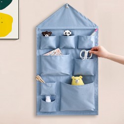 Simple Thickened Cotton Canvas Children's Cute Hanging Bags, Large-Capacity Fabric Storage Bags for Doors and Walls