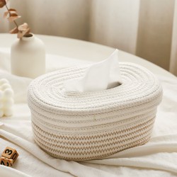 Creative handmade cotton tissue box for toilet paper, multifunctional living room coffee table napkin storage box