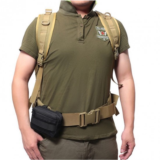 Outdoor sports waist bag sports outdoor tactical camouflage waist bag waterproof multi-functional waist bag outdoor sports should (RANDOM COLOR)