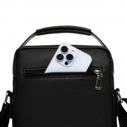 Men's single shoulder bag, new style lychee men's cross-body small bag, business commuting cross-body bag, casual travel handbag