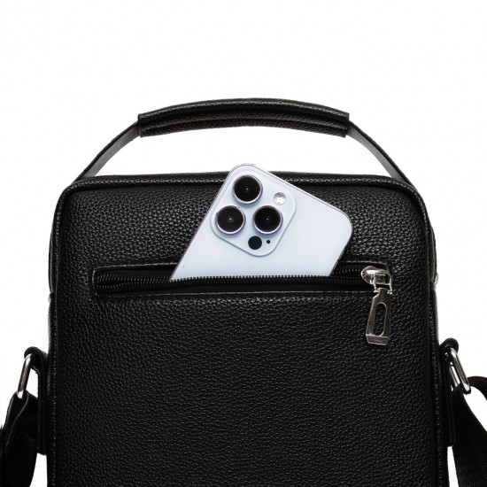 Men's single shoulder bag, new style lychee men's cross-body small bag, business commuting cross-body bag, casual travel handbag