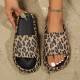 Best-selling cross-border style, poop-feel-like, thick-soled, indoor EVA leopard print slippers for couples with transfer patterns.