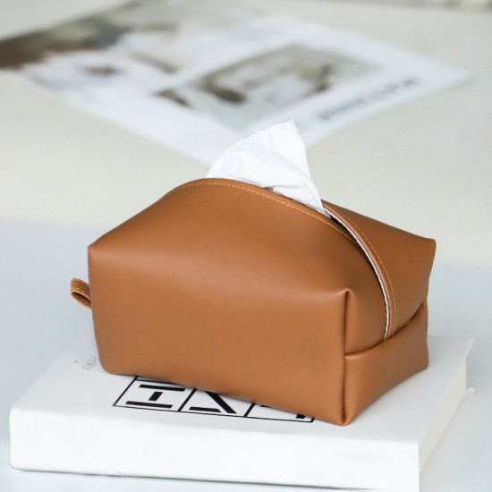 Pure Time Car Tissue Bag, Light Luxury, Wall-Mounted, Simple, Artistic Tissue Bag.