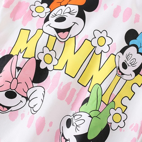 Girls' short-sleeved summer styles Fashionable European and American children's cotton T-shirts, round-neck printed cartoon baby tops