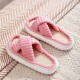 2023 new cross-border linen slippers, simple, casual and comfortable, lace-trimmed suede slippers for women.