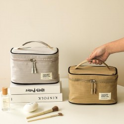 Simple Japanese-style household clothing storage box, cotton and linen fabric, large-capacity foldable storage box with window