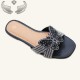 Wholesale factory ladies slippers, women's summer outdoor flat woven shoes.