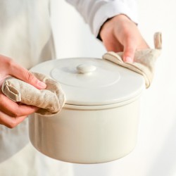 Tianshan Cotton and Linen Japanese Kitchen Insulated and Anti-Scalding Pot Lids, Thickened Hanging Pot Earmuffs, Fabric Casserole Handle Gloves
