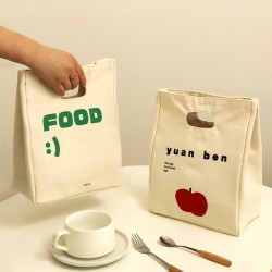 Thickened canvas lunch picnic bag, Japanese-style insulated lunch box for office workers and students, custom lunch box bag.