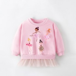 European and American style girls' dresses, new summer styles, small and medium-sized children's red heart skirts, cotton short-sleeved printed princess skirts