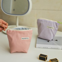 Waterproof nylon contrast color cosmetic bag, multifunctional storage bag, portable travel headphone, data cable, sanitary napkin and sundry bag