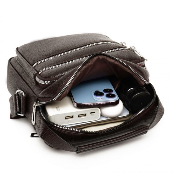 Business men's bag, best-selling men's handbag, men's cross-body bag, casual backpack, lychee cross-body bag design single shoulder bag