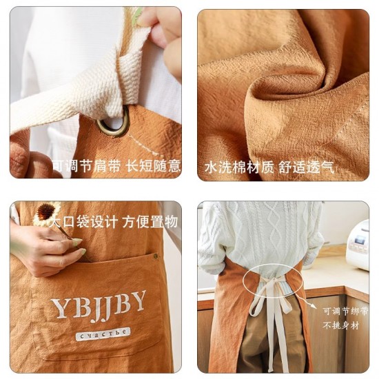 Factory-direct washed cotton breathable fabric for kitchens, adults, children, and parents, aprons, sleeves, and florist work clothes