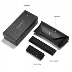 Wholesale glasses case set, simple black, portable, upper and lower lid packaging, pressure-resistant storage box.